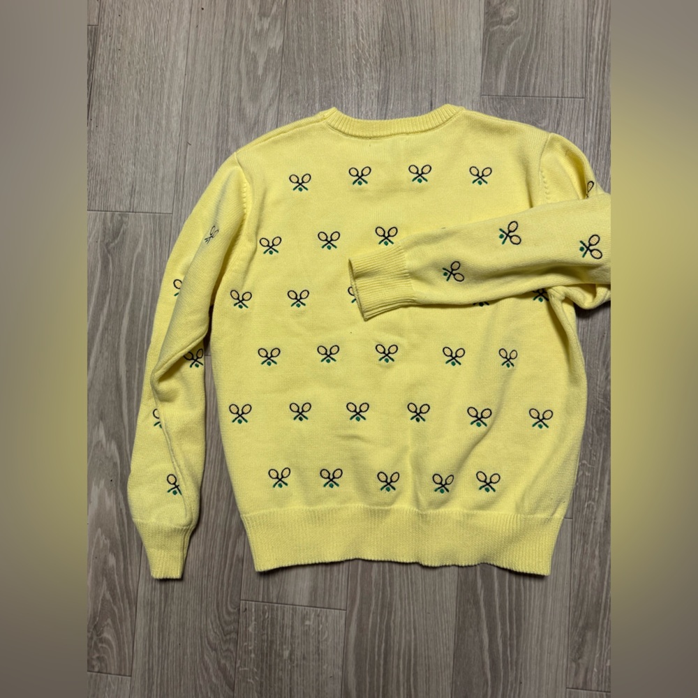 Kiel James Patric East Coast Racquet Sweater In Lemon Sorbet Color Size XL - Picture 6 of 8